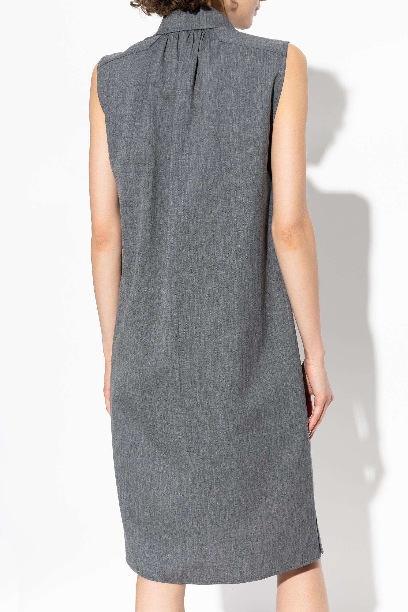 【関税&送料込】Jil Sander Gray Dress In Wool With Crossover SchaferandweinerShops KR - Grey Wool Dress JIL SANDER - Jil